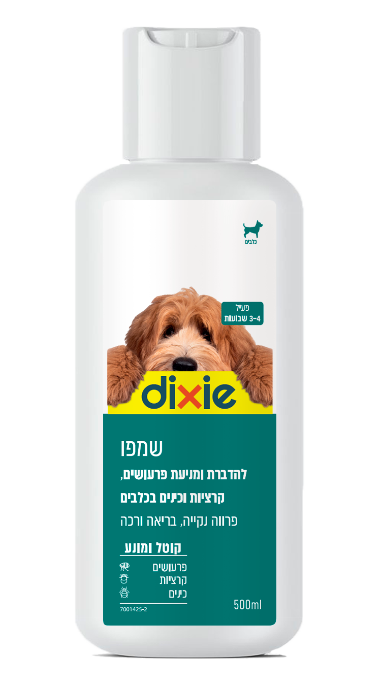 Dixie שמפו נגד קרציות ופרעושים