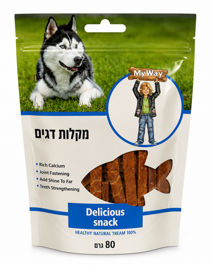 חטיף לכלב מקלות דגים